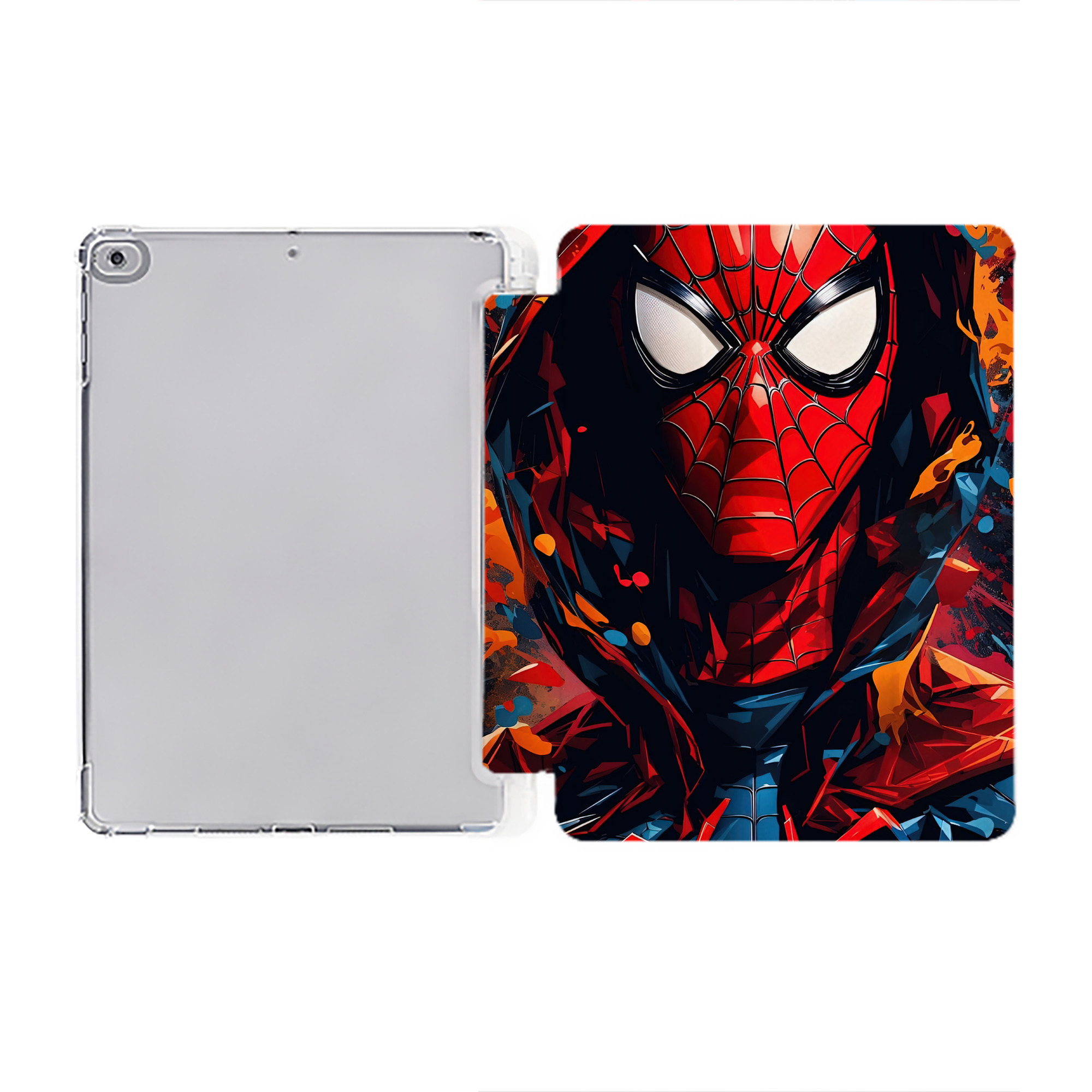 （画像用） Spider Man スパイダーマン IPad ケース ペン収納付き 三つ折りスタンド PUレザー×シリコン 対応機種9.5/10.5/10.9インチ